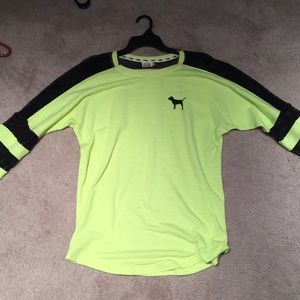 Neon yellow shirt, with mesh accents
